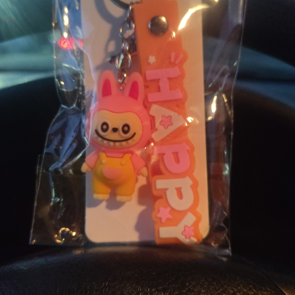 LABUBU Fashion Jewelry Pink and Orange Key Holder